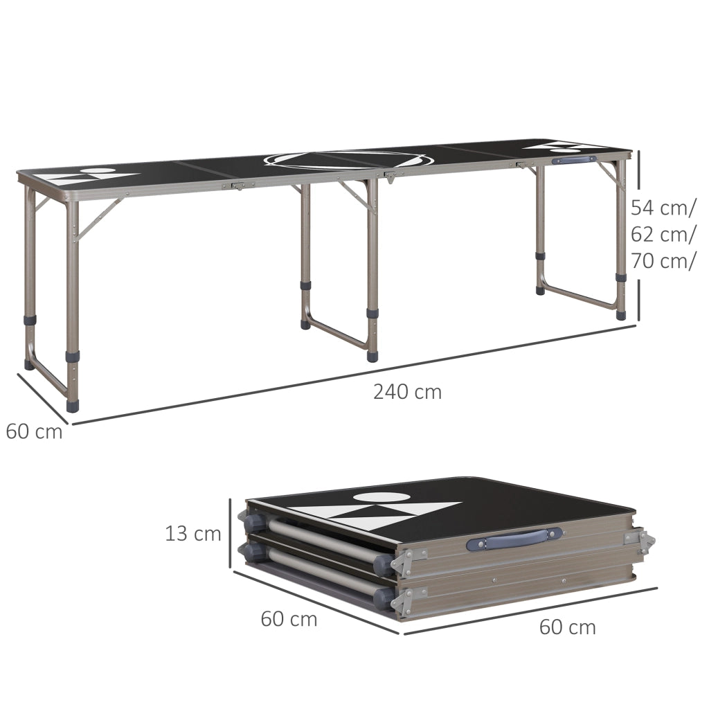 Tavolo pieghevole ¨C Minimal ¨C Nero, Aluminium, 240x60x54/62/70 cm