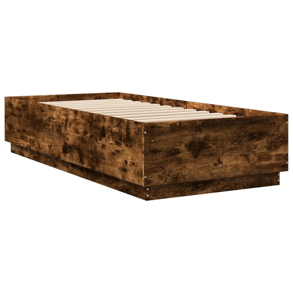 Giroletto-Struttura Letto Rovere Fumo 90x200 cm in Legno Multistrato 849609