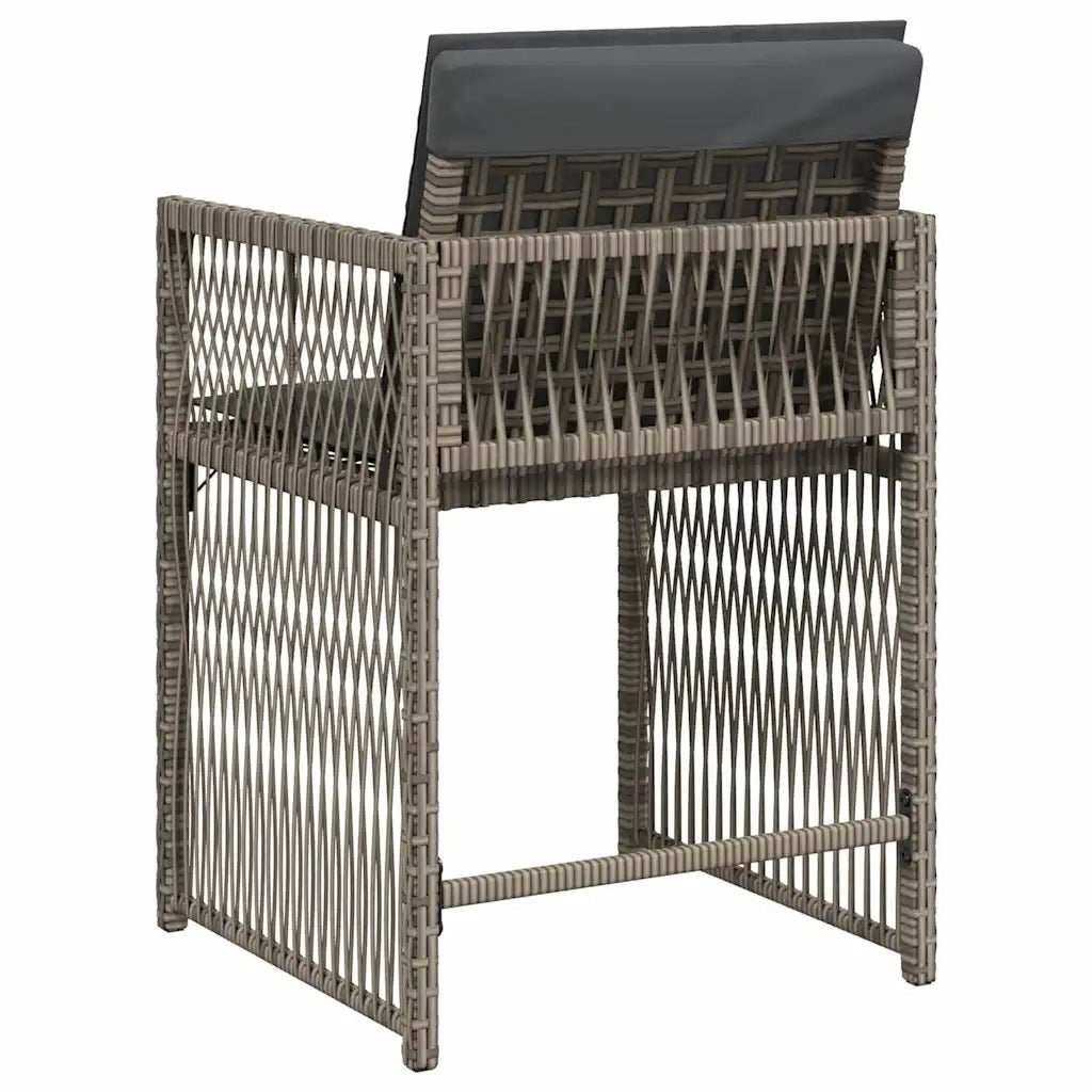 vidaXL Sedie da Giardino con Cuscini 4pz Grigio in Polyrattan