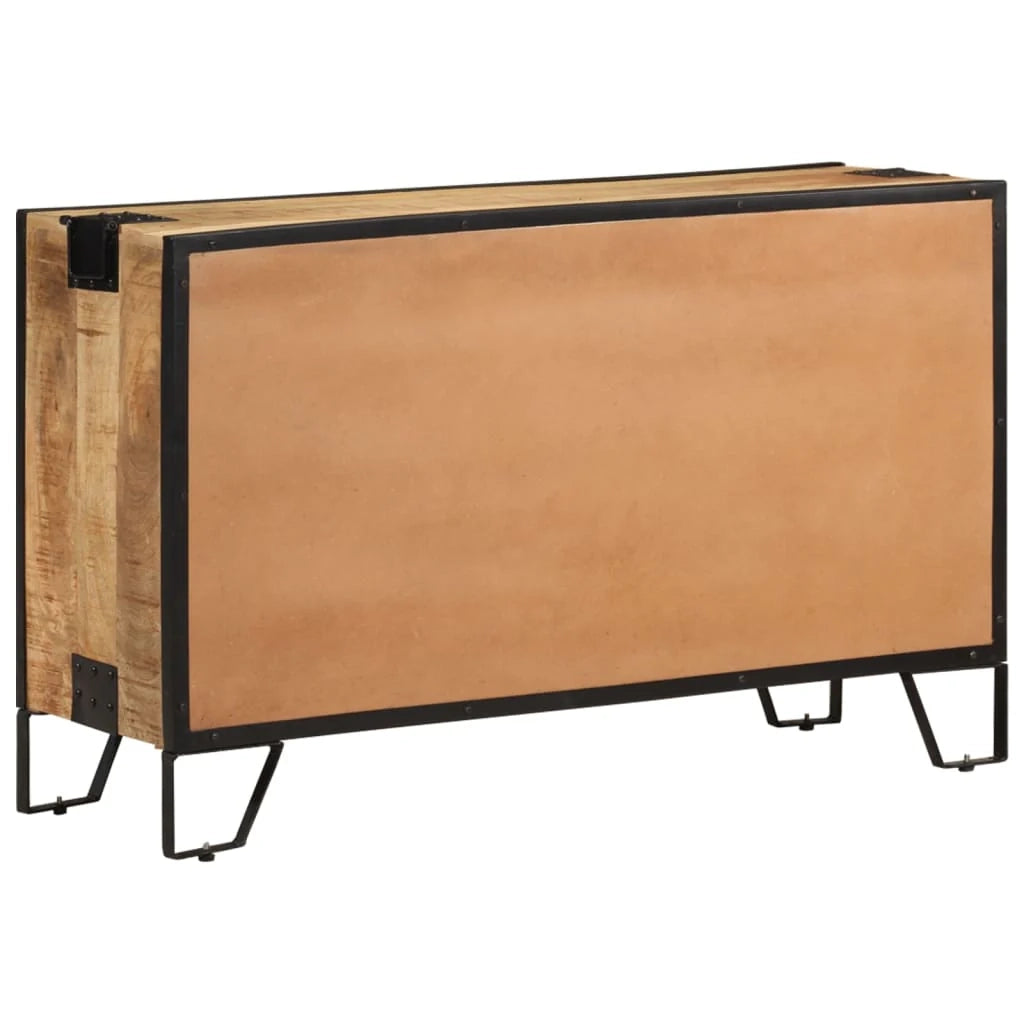 Buffet credenza cassettiera armadio mobile contenitore organizer per cucina soggiorno salotto 100 x 31 x 60 cm legno massello di mango grezzo marrone 02_0029492