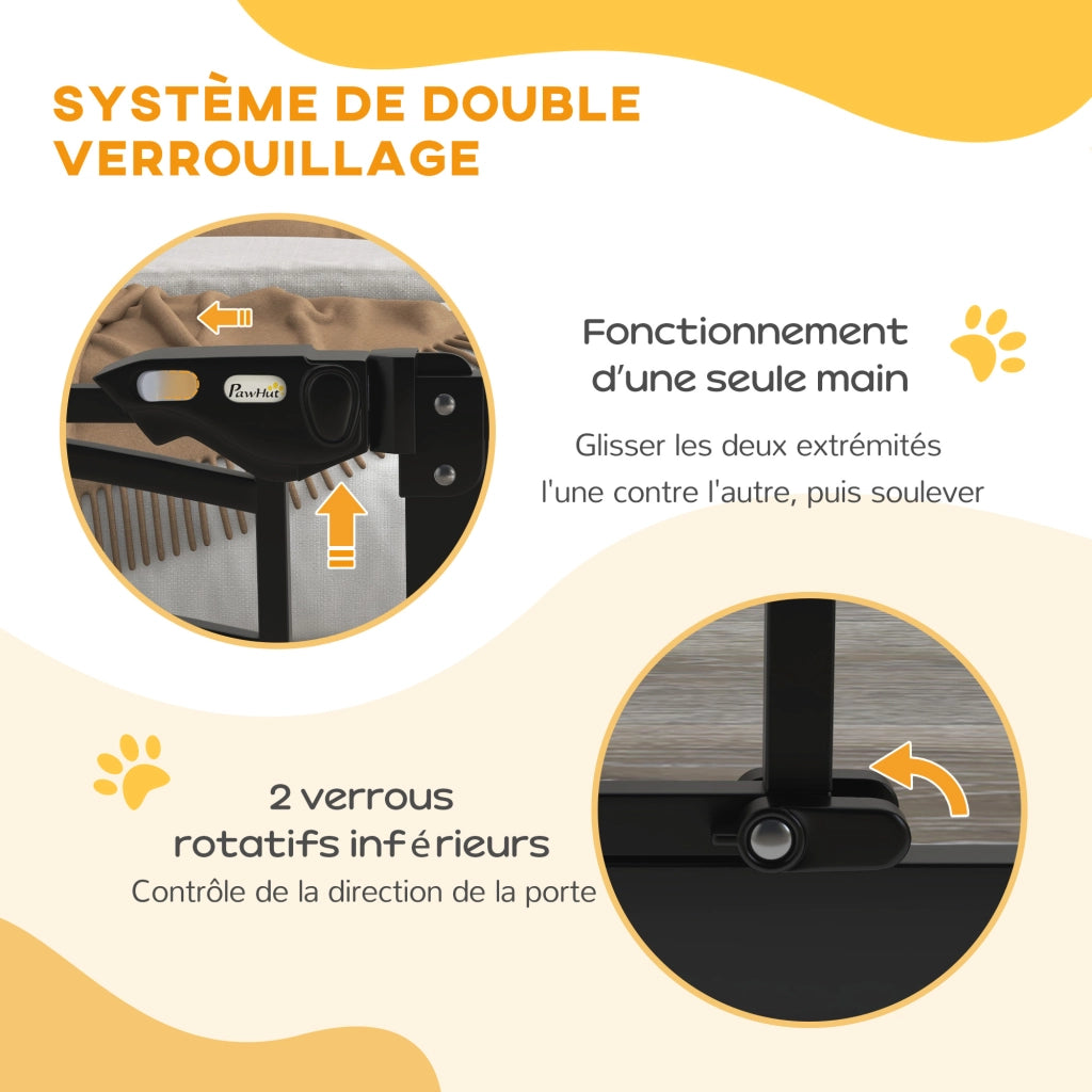 Barriera per animali porta chiusura automatica senza fori ¨C zephmum ¨C acciaio nero 74-80 cm