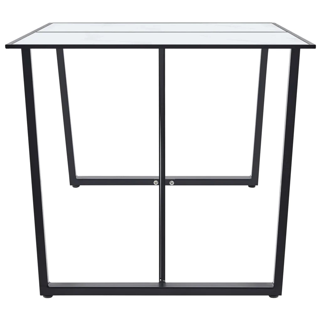 Tavolo da Pranzo Bianco 160x80x75 cm in Vetro Temperato 281553