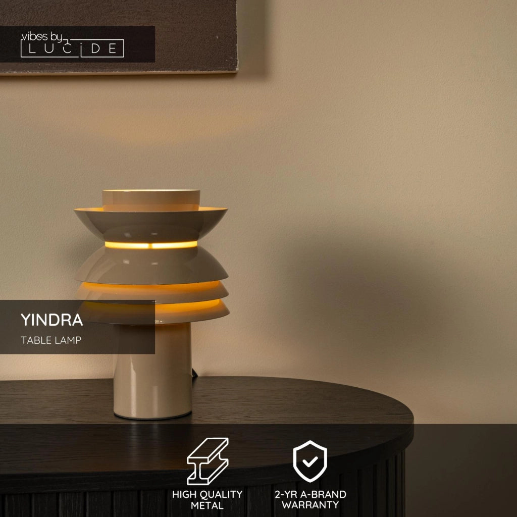 Lampada da tavolo YINDRA taupe 1xE27 metallo Lucide