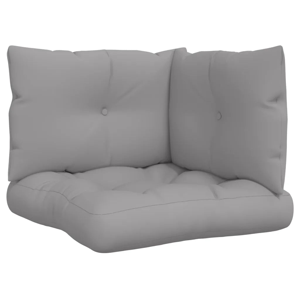 Cuscini per Pallet 3 pz Grigi in Tessuto 360857