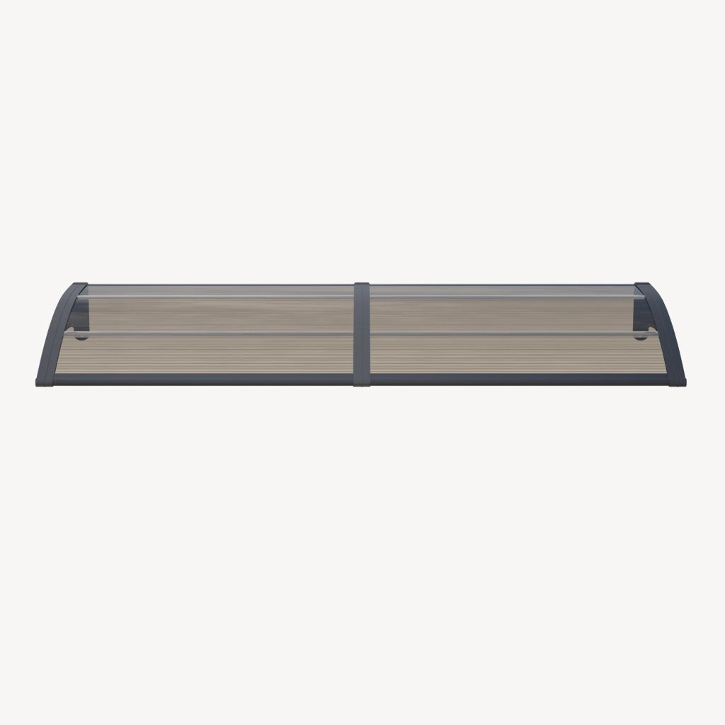Pensilina per Ingresso Mellerud in Policarbonato 240 x 80 cm Marrone / Nero [en.casa]