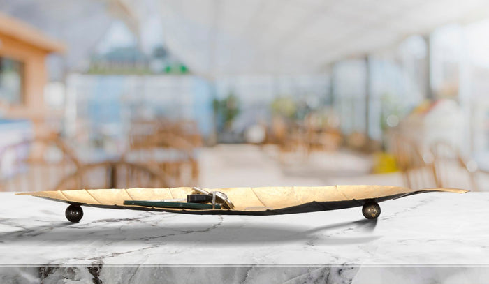 Svuota Tasche Foglia Long 38x3x11 cm in Ferro Oro