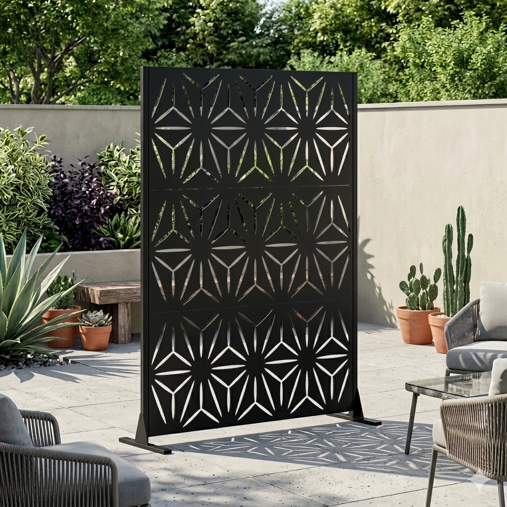 Pannello Privacy da Giardino in Metallo ¨C Xylo ¨C 183x116 cm, Balcone, Terrazza