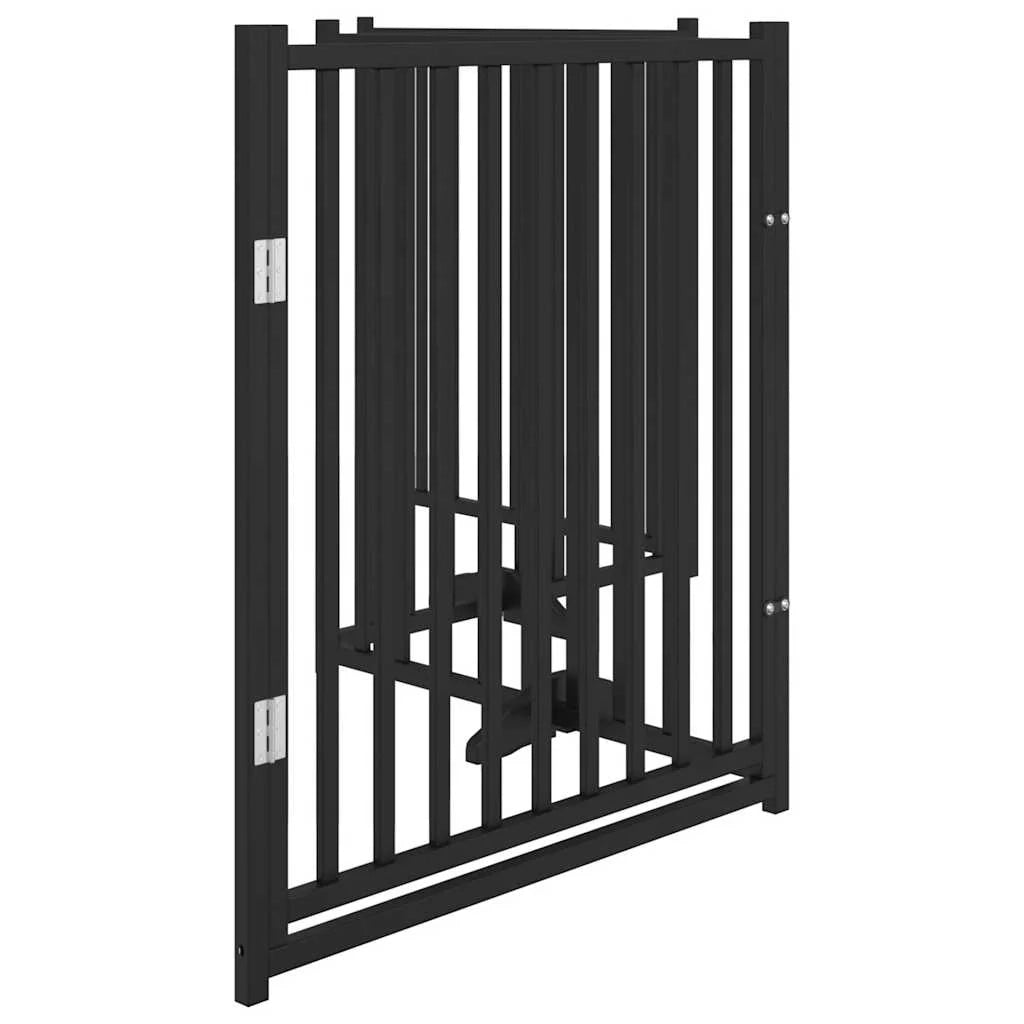 Cancelletto di sicurezza per cani con 4 pannelli in legno massello di abete nero 02_0023313