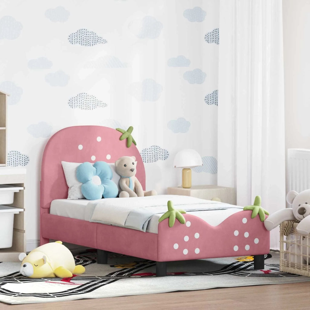 Struttura letto per bambini con testata Rosa 70 x 140 cm