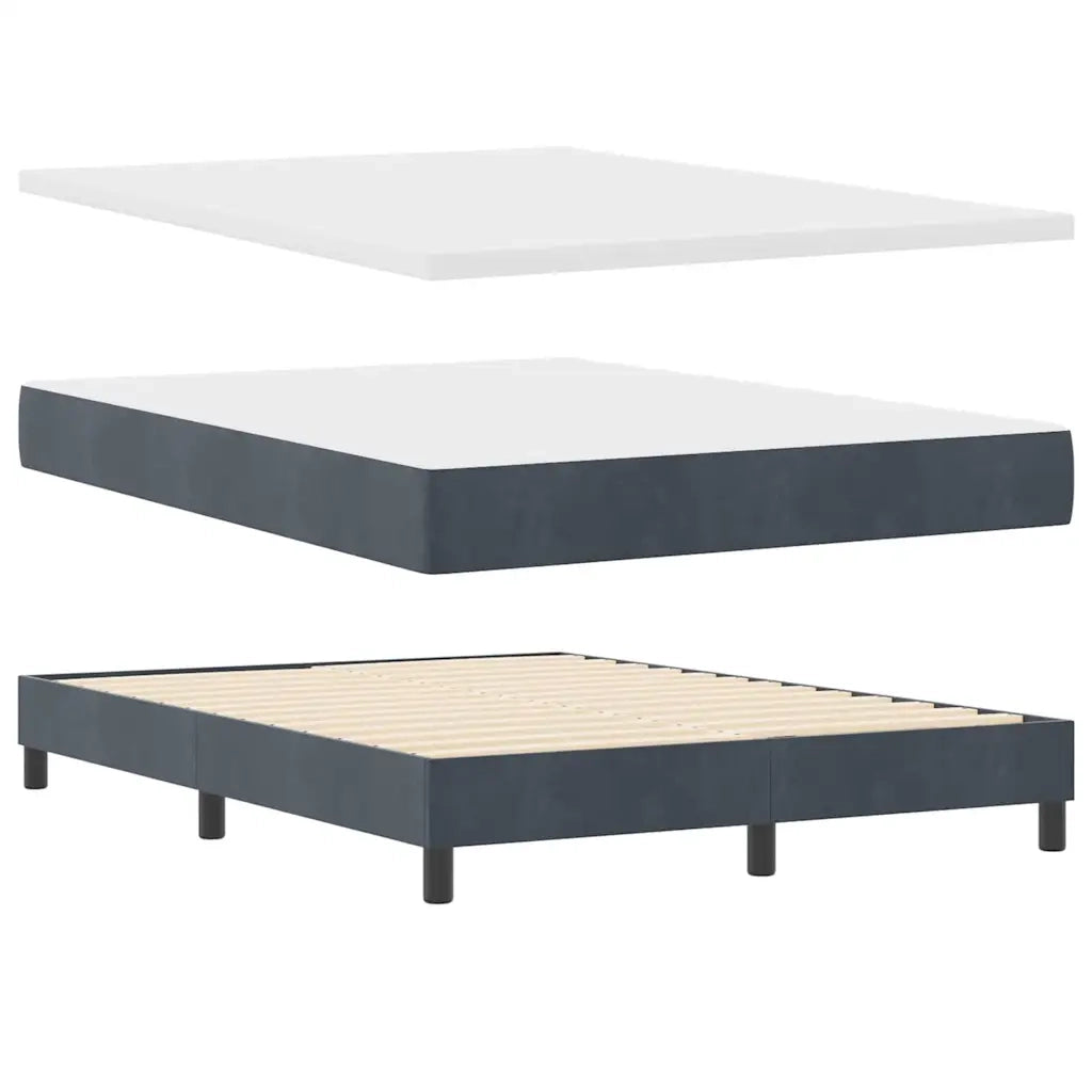 Letto a molle con testiera Grigio scuro 200 x 140 cm Velluto 3341523