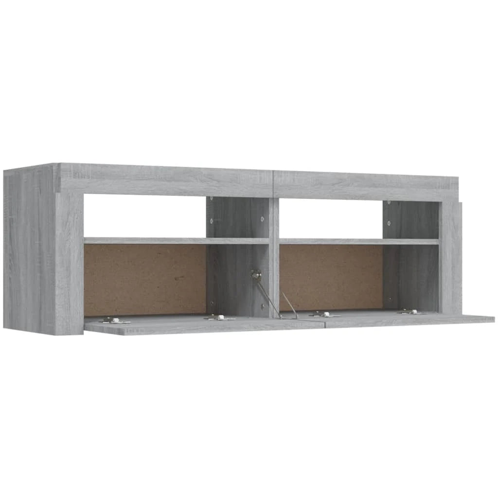 Mobile TV multimediale mensola TV credenza mobile TV sala da pranzo soggiorno camera da letto con luci LED Sonoma 120 x 35 x 40 cm grigio 02_0026799