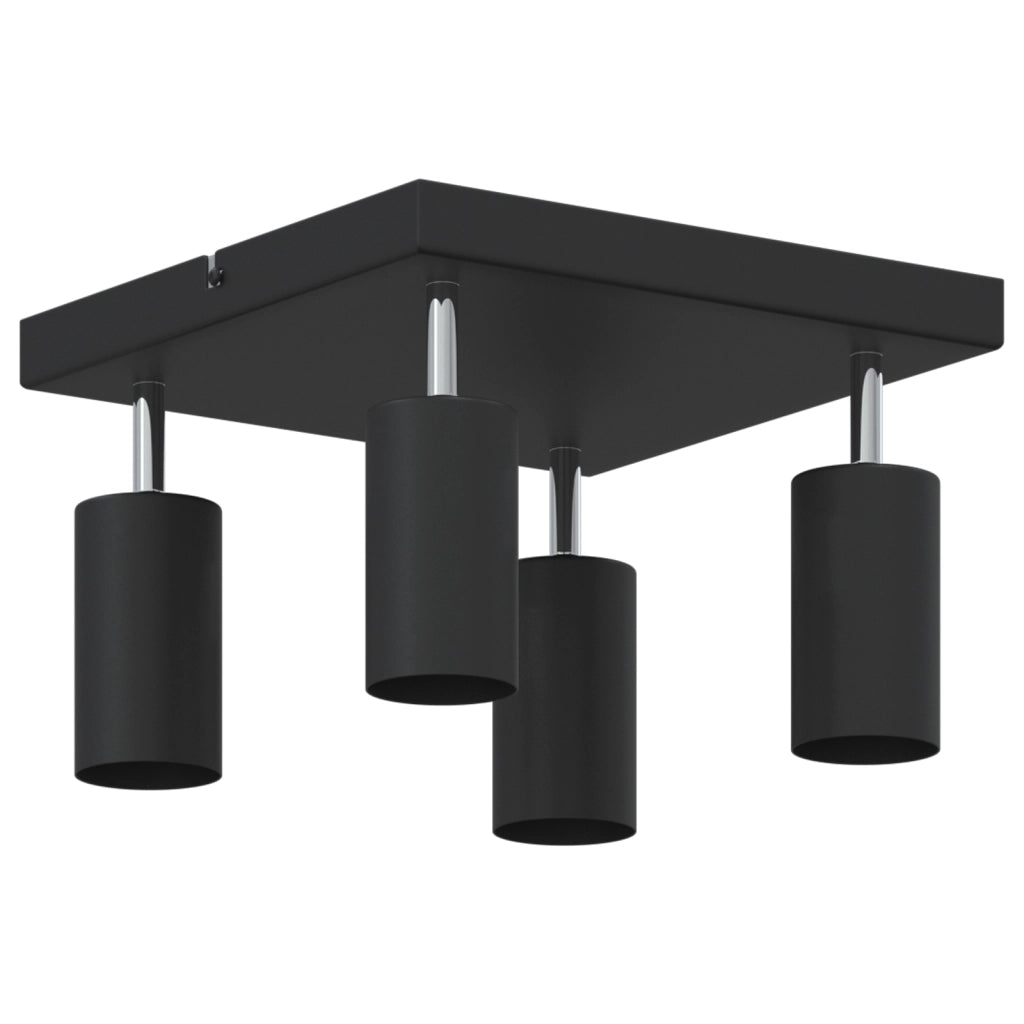Faretto da soffitto 4 Vie Regolabile Nero GU10