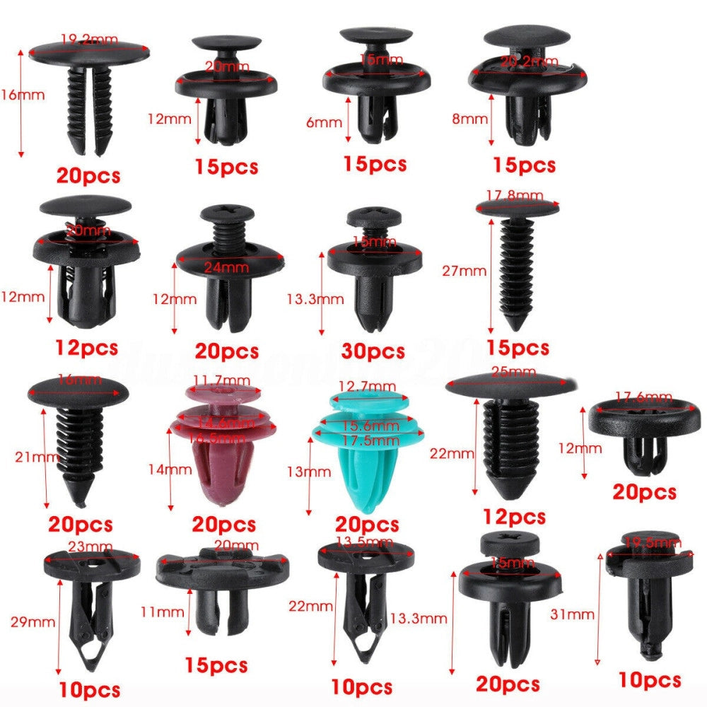 Trade Shop - 299pz Plastica Trim Clip Rivetti Clip Kit Fermi Di Spinta Auto Abitacolo Esterni -