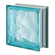 VETRO MATTONE ONDULATO 19 X 19  Acquamarina     MADE IN ITALY