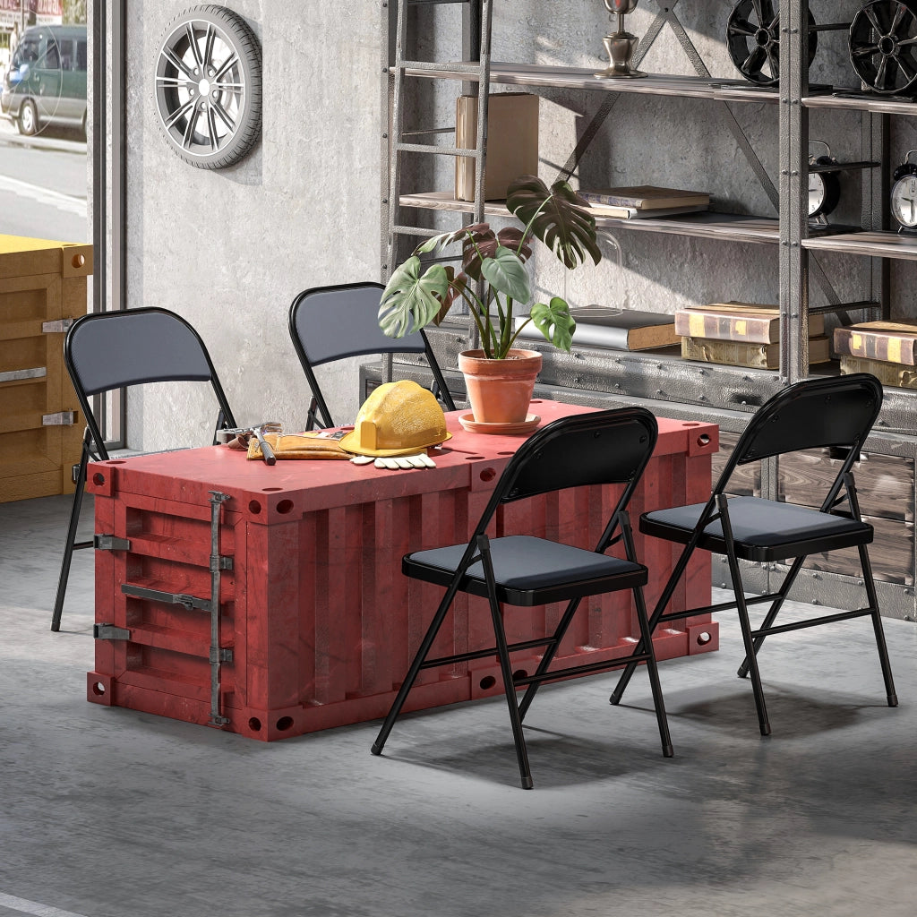 Sedia da pranzo pieghevole ¨C zephmum ¨C 45x46x78 cm grigio metallo