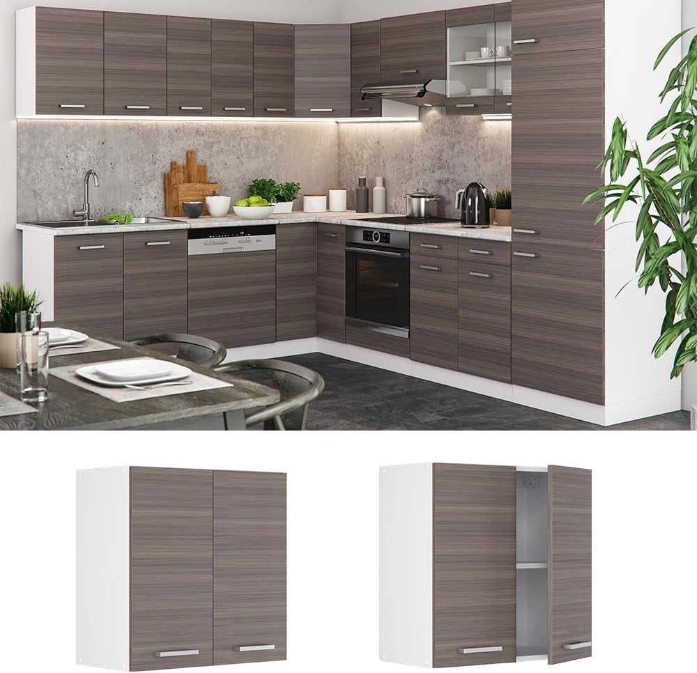 Pensile da cucina R-Line, Grigio nobile, 60 cm, per la libera combinazione all'interno di sistemi cucina modulari