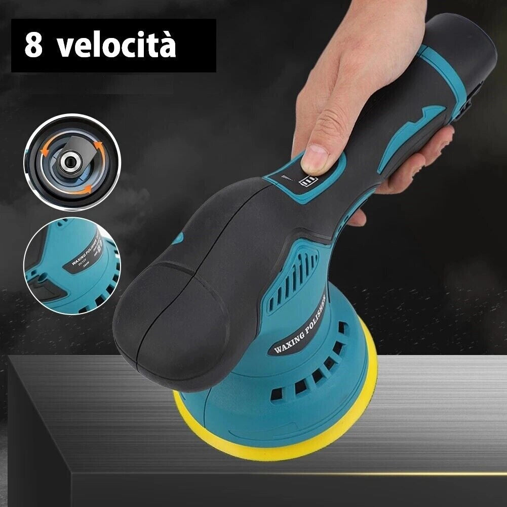 Lucidatrice Levigatrice Rotorbitale Orbitale 2 Batterie velocità elettronica 8pz