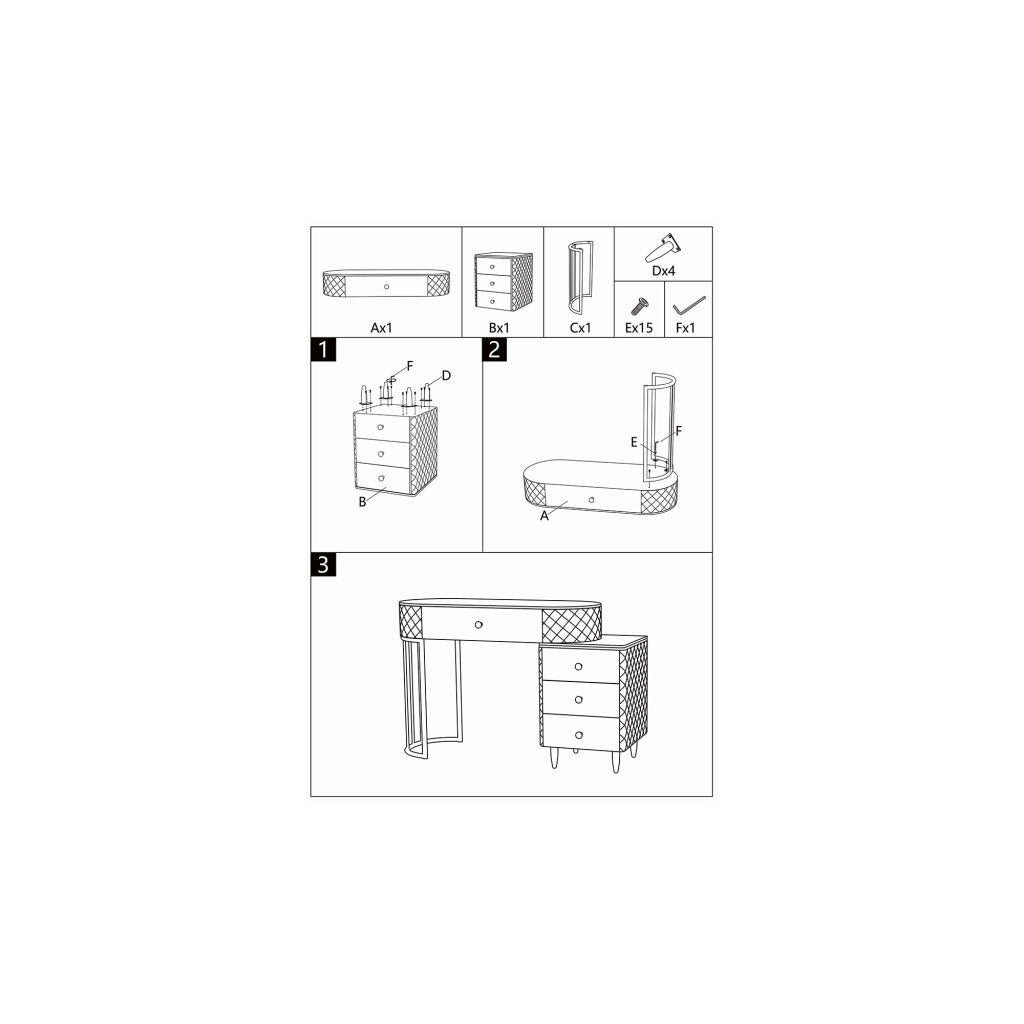 Mobile da Trucco Tafrao, Toeletta 4 Cassetti, 120x40x75h cm Bianco Marmo
