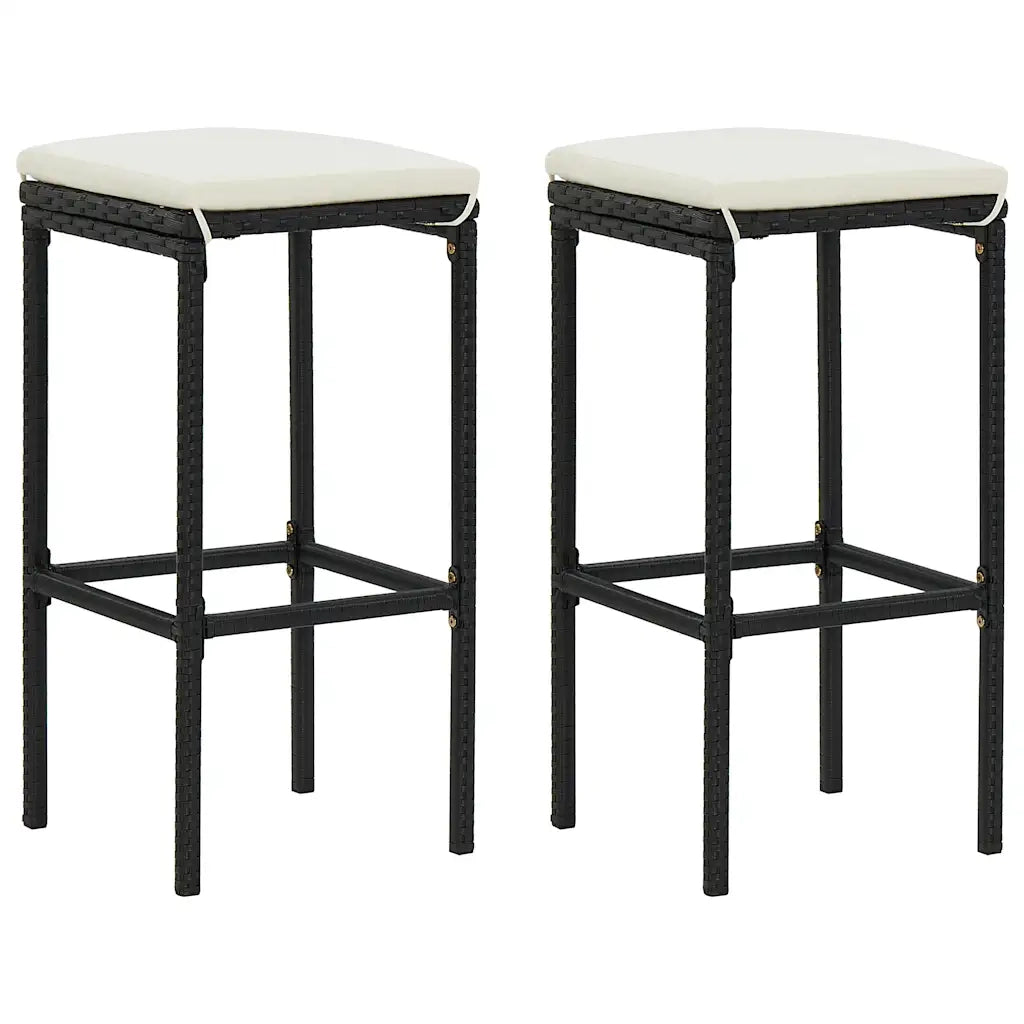 Set Bar da Giardino 3 pz | Set Salotto da Giardino con Cuscini Nero