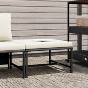 Poggiapiedi Modulare con Cuscino in Polyrattan Nero CFW5813082