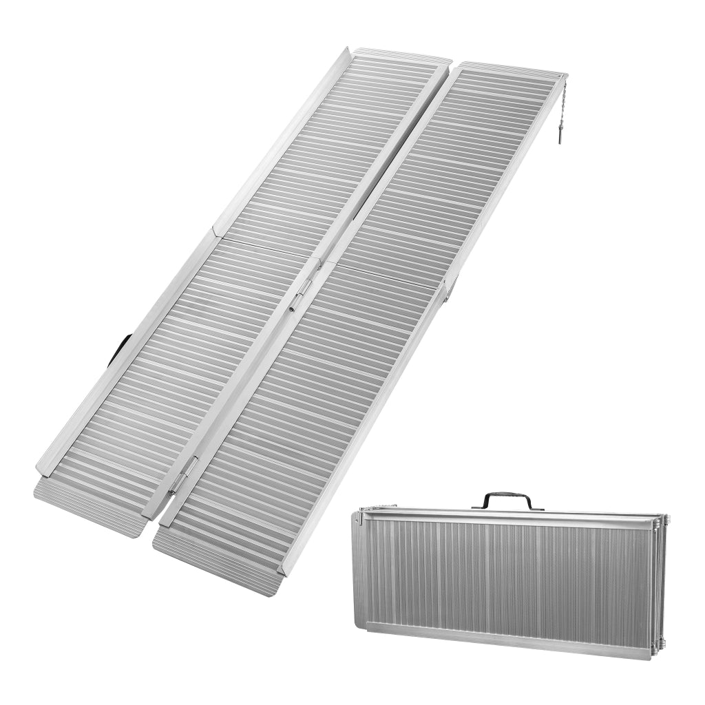 Rampa a valigia per sedia a rotelle, pieghevole mobile antiscivolo, in alluminio 183cm 270kg