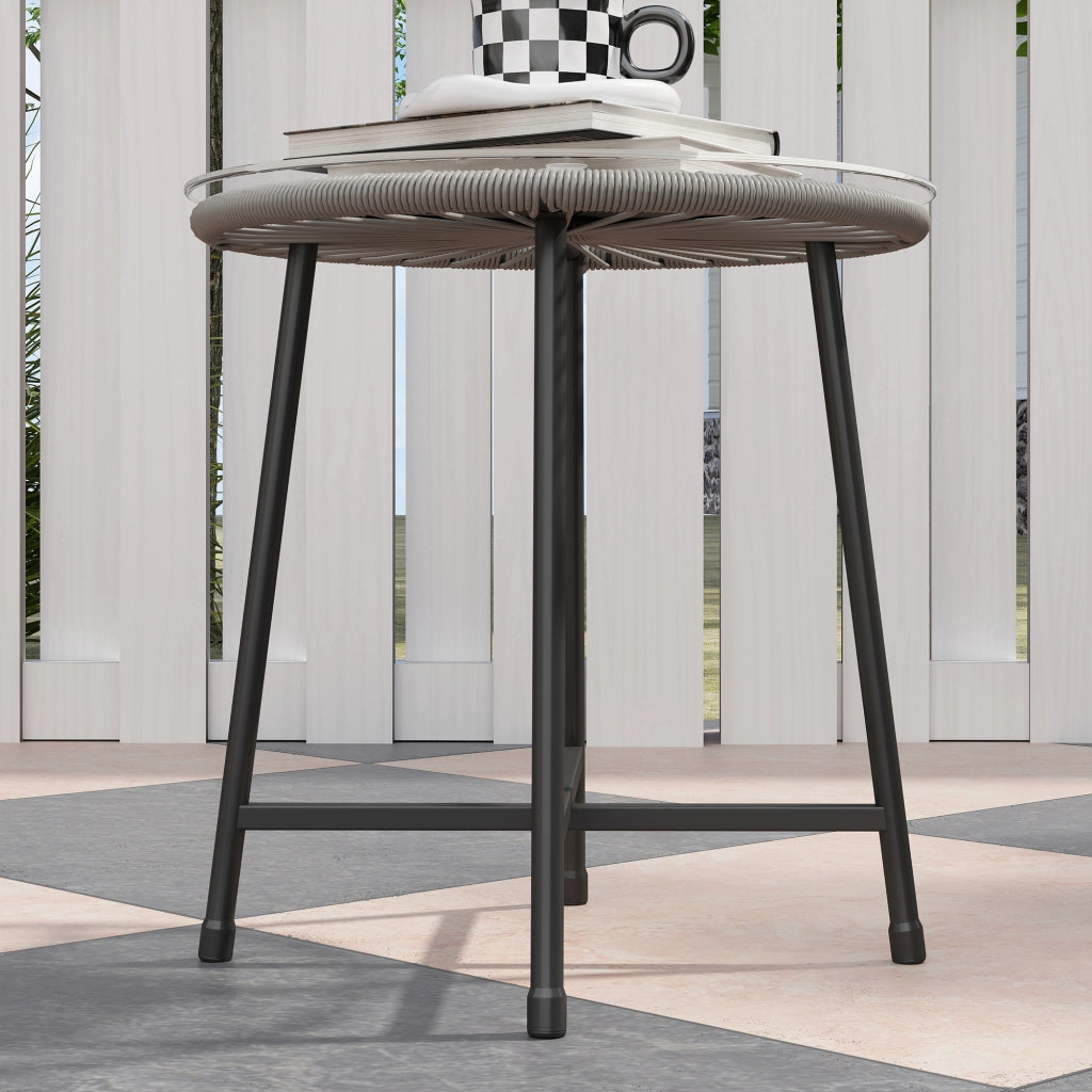 Set Salotto da Giardino in Polyrattan per 2 Posti ¨C MINIMAL ¨C 3 Pezzi, Cuscini, Antracite