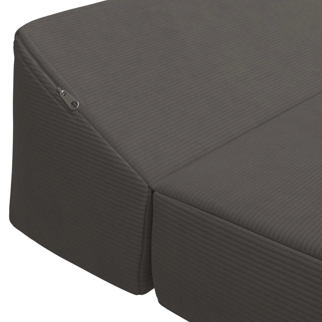 Divano Letto Pieghevole Grigio Scuro 120 x 60 x 49 cm Tessuto
