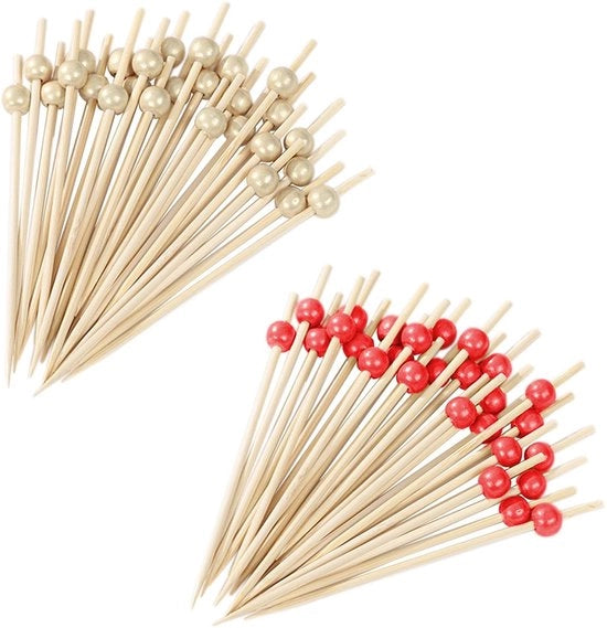 Parello in legno rosso 12 cm - 200 pezzi - Decorazioni per cocktail - Creatività - Decorazioni alimentari - Materiale ecocompatibile - Pizzichi per cocktail