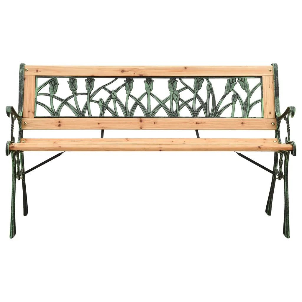 Panchina da Giardino 122 cm in Ghisa e Legno Massello di Abete cod mxl 43180