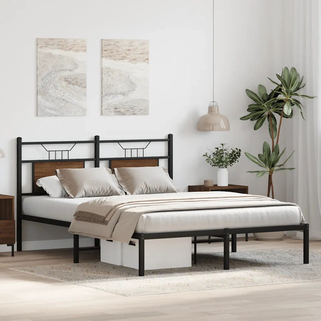 vidaXL Giroletto senza Materasso Rovere Marrone 140x200 cm Truciolato