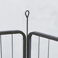 Recinto per Cani a 12 Pannelli Modulabili da 68x1.5x80cm in Acciaio Nero con Porta di Ingresso