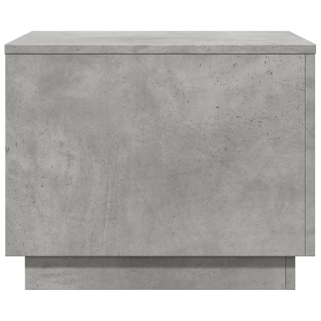 Tavolino da Salotto con Luci LED Grigio Cemento 50x50x40 cm 839871