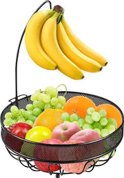 Fruitiera con bancale standard, mensola in metallo, fruitiera moderna, fruitiera con grande capacità per frutta, verdura, pane, snack, bronzo