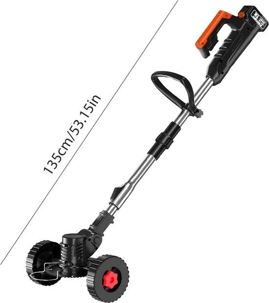 Trimmer da giardino a batterie - con ruote - 650W - 24V - inclusi 2 accumulatori