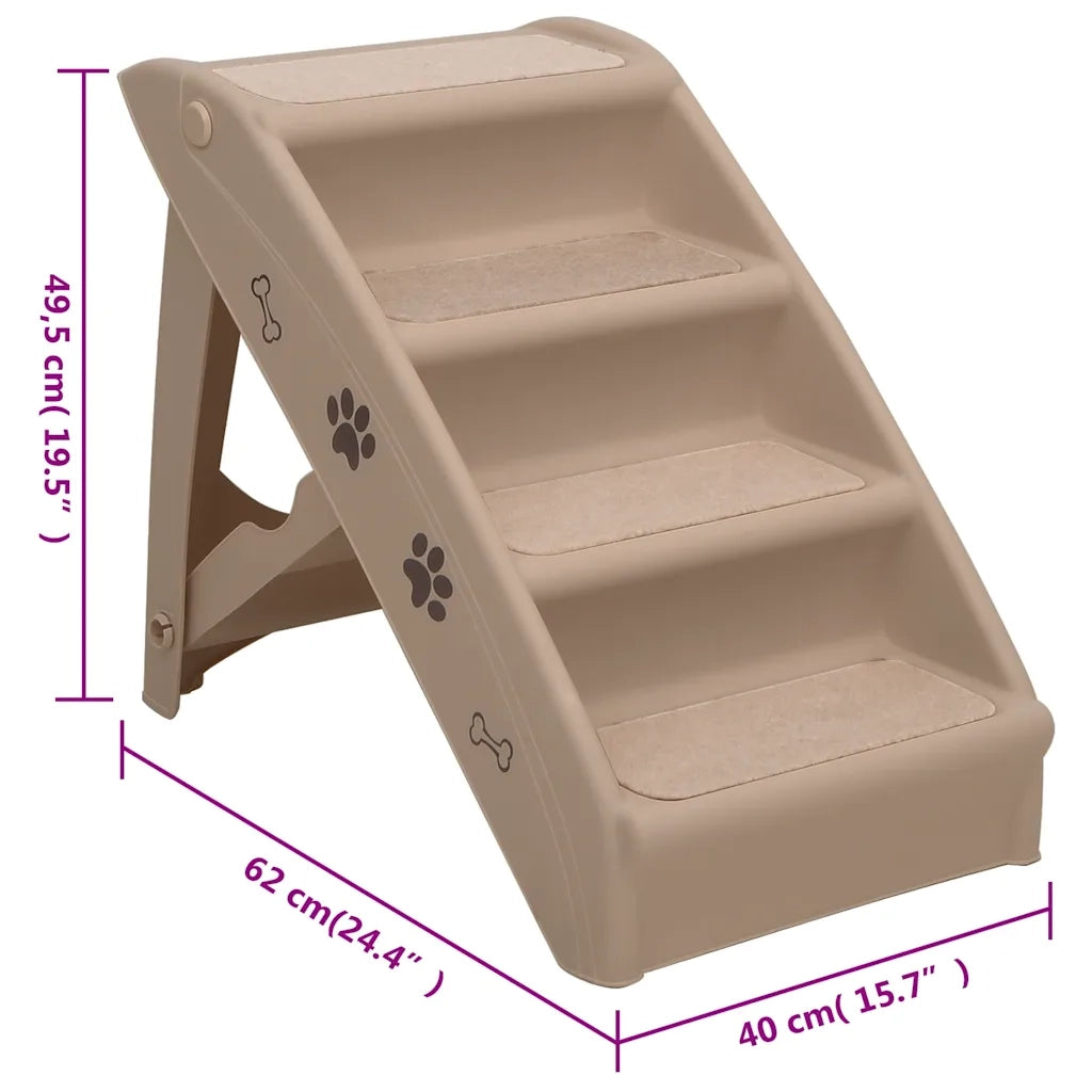 Scala Pieghevole per Cani Marrone 62x40x49,5 cm CFW8138832