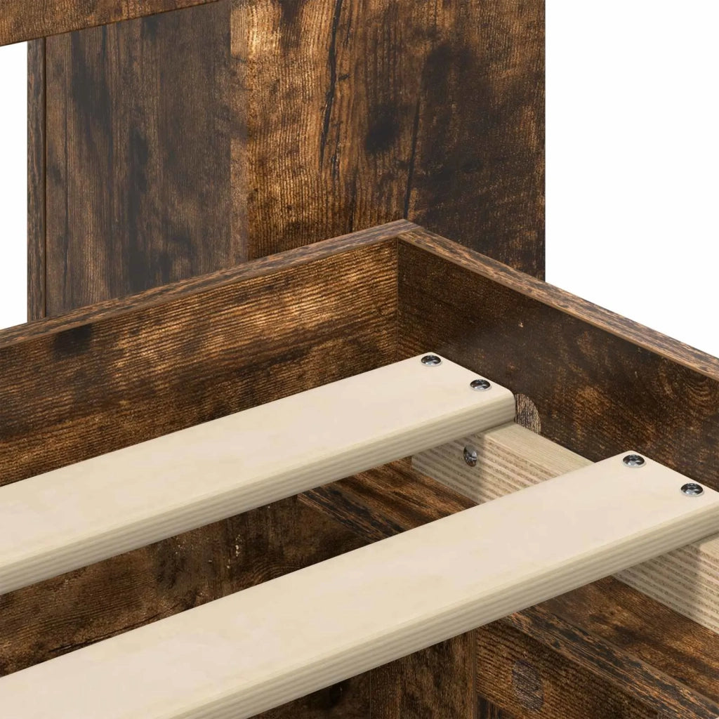 Struttura del letto con stoccaggio e testata Rovere Fumo 3433994