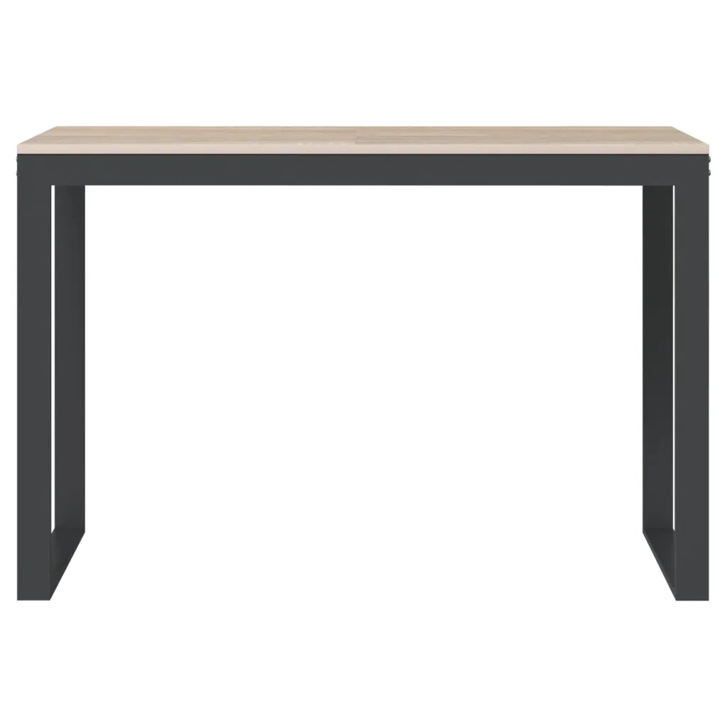 Scrivania Computer Nera e Rovere 110x60x73 cm Legno Multistrato