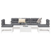 Set Divani da Giardino 6 pz Bianco in Legno Massello di Pinocod mxl 116753