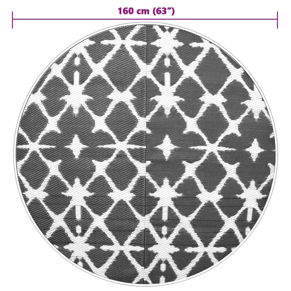 Tappeto da Esterno ARAKIL Blu e Bianco ?160 cm in PP CFW9624395