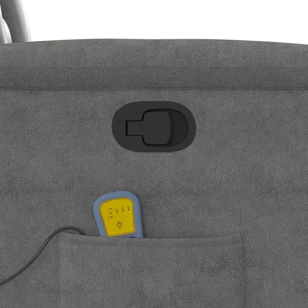 Poltrona a Rialzo Massaggi Reclinante Grigio Scuro Microfibra 3303096