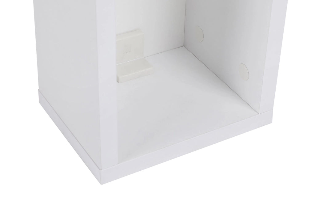 Comodino in legno "Turra" - 20 x 15 x 65 cm - Bianco