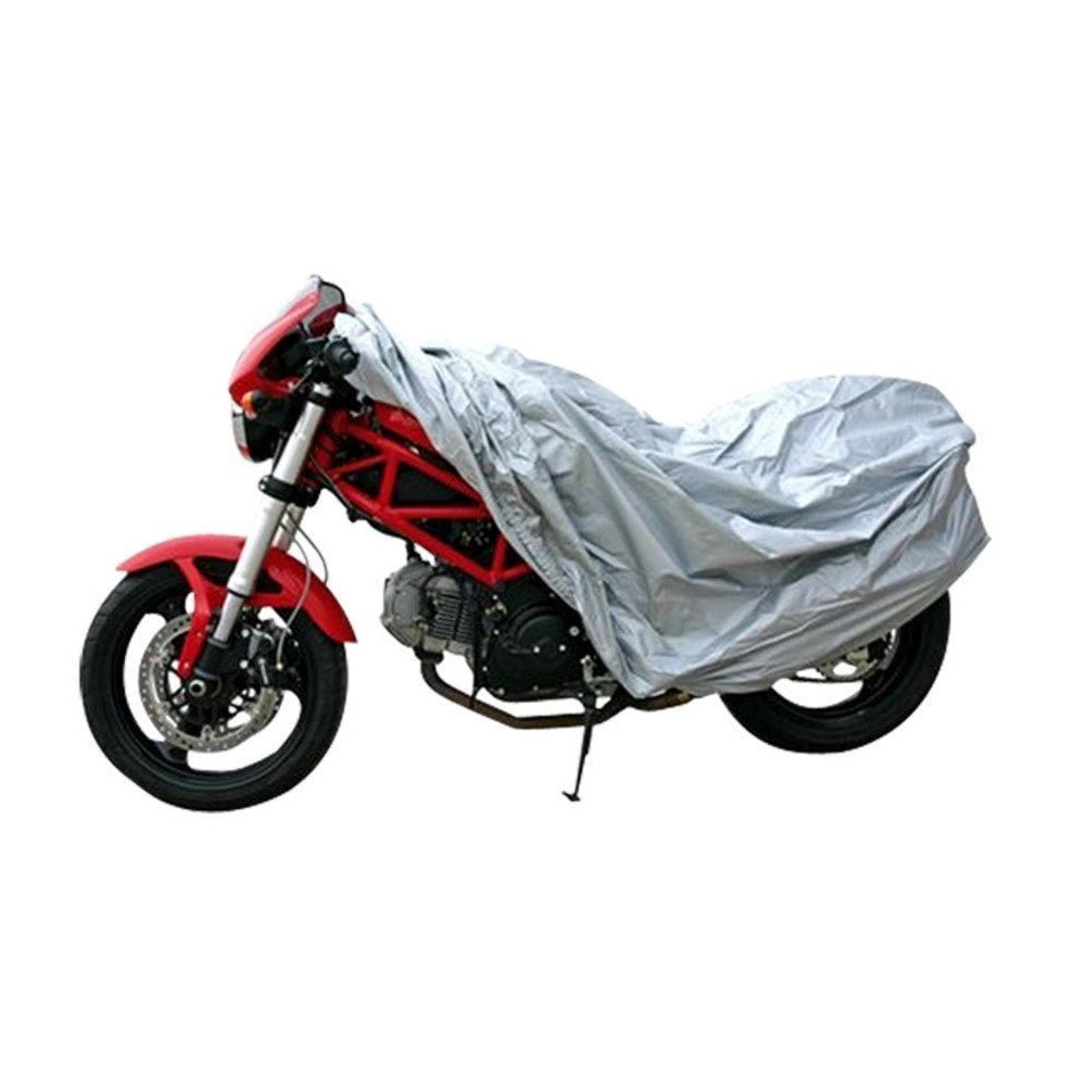 Trade Shop - Telo Cover Copri Moto Scooter Bicicletta Polietilene Argento Taglia M 120 X 210 -