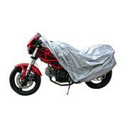 Trade Shop - Telo Cover Copri Moto Scooter Bicicletta Polietilene Argento Taglia M 120 X 210 -