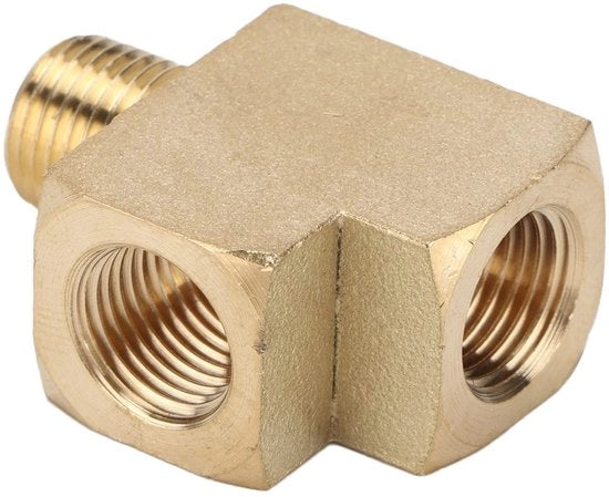Connettore a T in rame - 1/8 pollici NPT - Connettore per tubo di rame - 1000 PSI - Connettore a tre angoli - Resistente alle vibrazioni - Alta resistenza alla temperatura