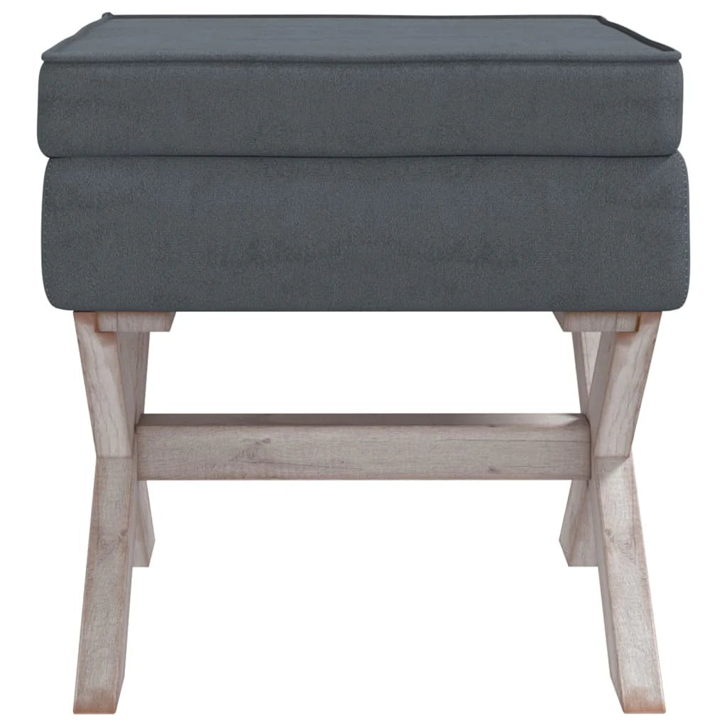 Sgabello contenitore 45 x 45 x 49 cm velluto grigio scuro 02_0010869
