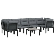 Set di mobili da giardino mobili da esterno set da 8 pezzi resina intrecciata nera e grigia 02_0017881