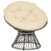 Poltrona girevole in rattan sintetico ¨C zephmum ¨C Beige 87x97x86 cm