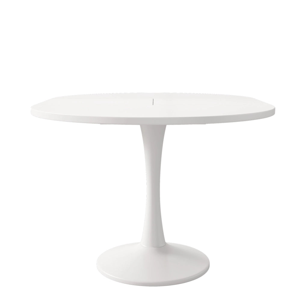 Tavolo da pranzo allungabile ovale; bianco; MDF
