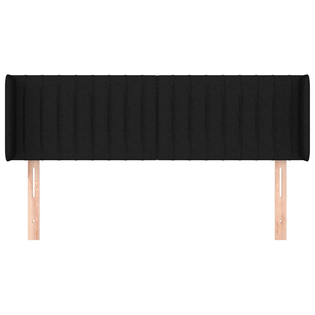 Testiera ad Orecchio-Testata con Orecchie Nera 147x16x78/88 cm in Tessuto 102533