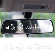 Set di 2 Decali per Specchiera Rettro, Sticker in Vinile con Cuore e Citazioni Positive per Auto, Ideale come Regalo per Uomini e Donne - Bianco